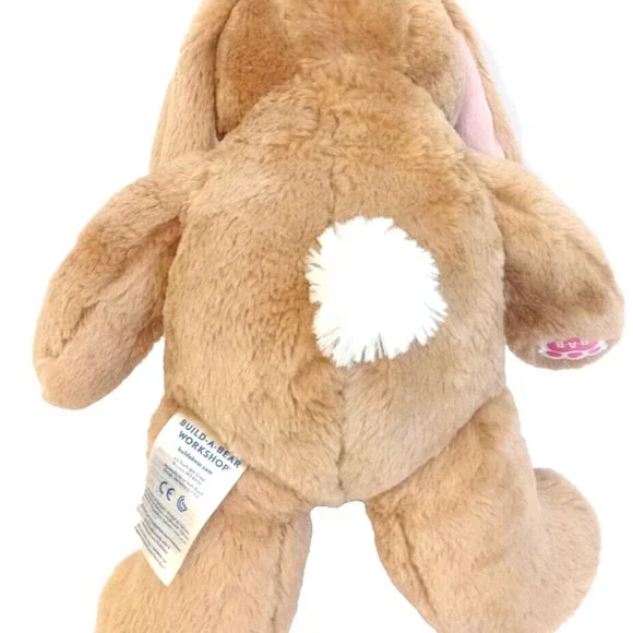 Build A Bear Plush Stuffed Animal Brown Rabbit Pink Floppy Ears Feet 16" Soft - Picture 2 of 6